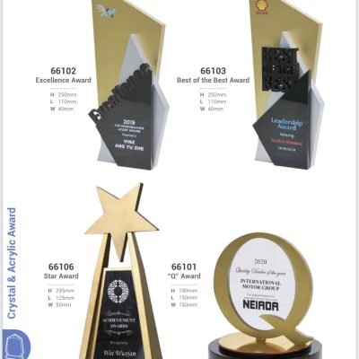 ACRYLIC TROPHY 66102-66103-66101-66106